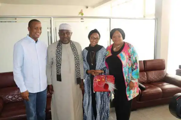 Okorocha And His Wife Pictured With Zahra Buhari & Her Husband